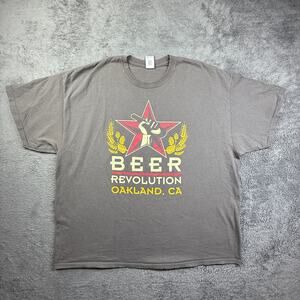 Beer Revolution Brewing Shirt Oakland California Mens XXL Short Sleeve Gray
